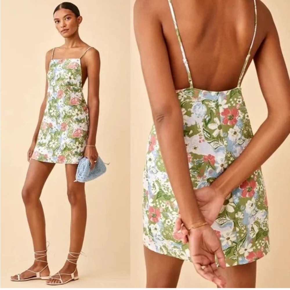 Floral Green and Pink Dress